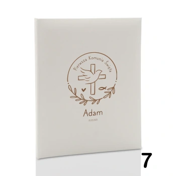 Album komunijny wklejany 40 kremowych stron, personalizowany, 5 wzorów